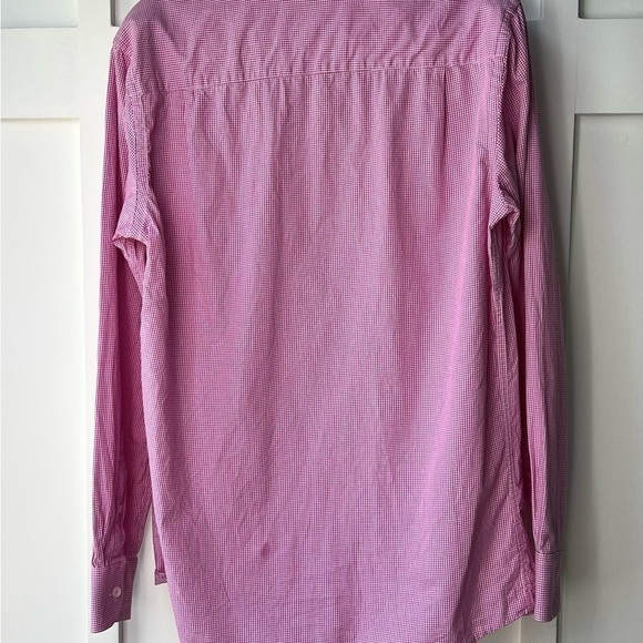 Mens Size 15 1/2 Tattersall Long Sleeve Button Down Dress Shirt Pink Check 34/35 - Picture 5 of 5